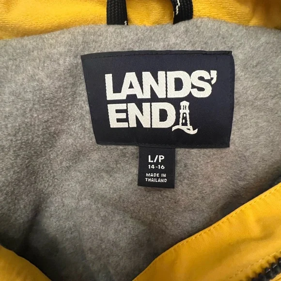Lands' End Yellow Hooded Jacket - Picture 3 of 6